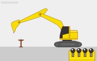 Digger Vs. Meat Ball: Excavator Yellow